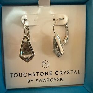 Touchstone Crystal Kite Earrings with Sparkling Crystals Blue Shade 1634E